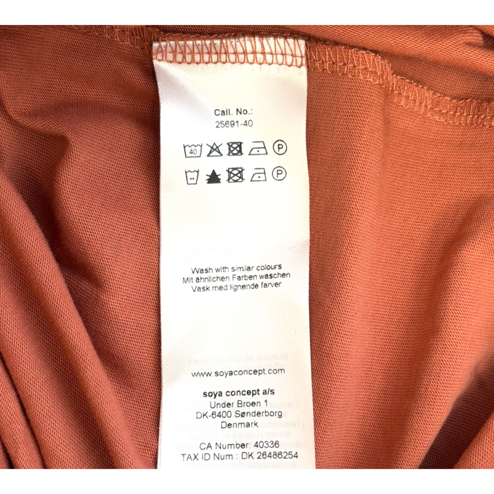 Soya Concept Burnt Orange Clay V Neck Maxi T Shirt Dress SM Scandi Boho Chic - Picture 8 of 10